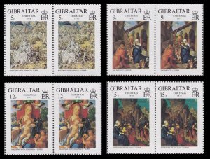 Gibraltar 412-415 Christmas Dürer horz pair set 4x2 MNH 1978