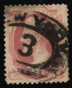 Scott #186 VF - 6c Pink - Lincoln - Used - Thin - 1879