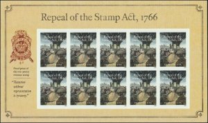 2016 Repeal of the Stamp Act Pane of 10 - Stamps Scott 5064