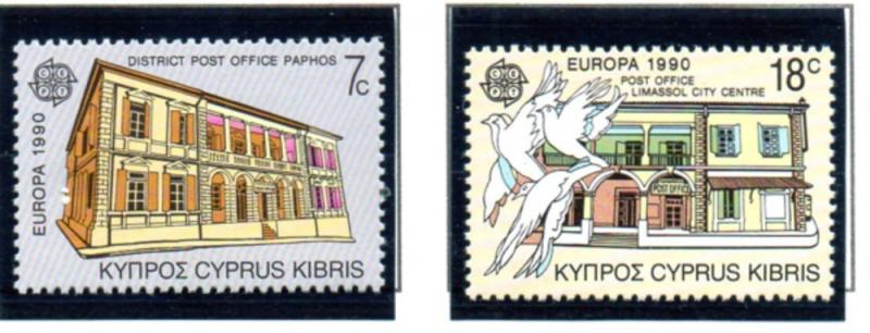 Cyprus Sc 755-6 1990 Europa stamp set mint NH