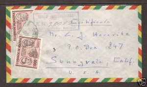 Bolivia Sc 410 Bisect on 1959 Registered Cover      4;9