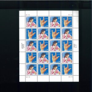 United States 29¢ American Sign Language Postage Stamp #2783-84 MNH Full Sheet