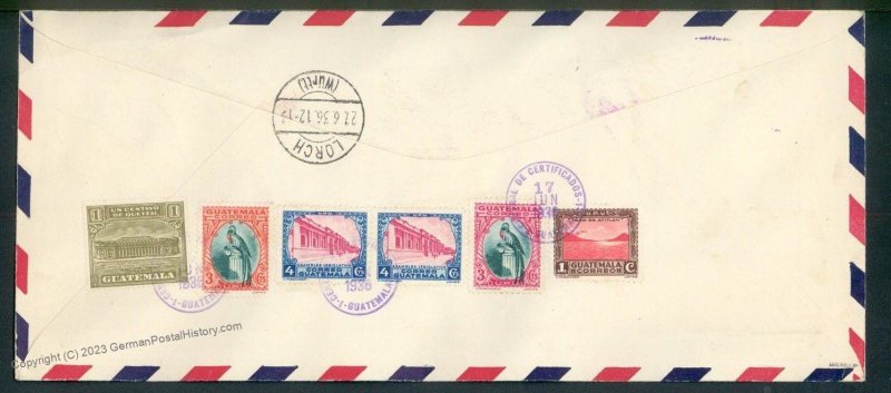 Guatemala 1936 Hindenburg Zeppelin 3rd North American Flight Mi43 Cover 111680