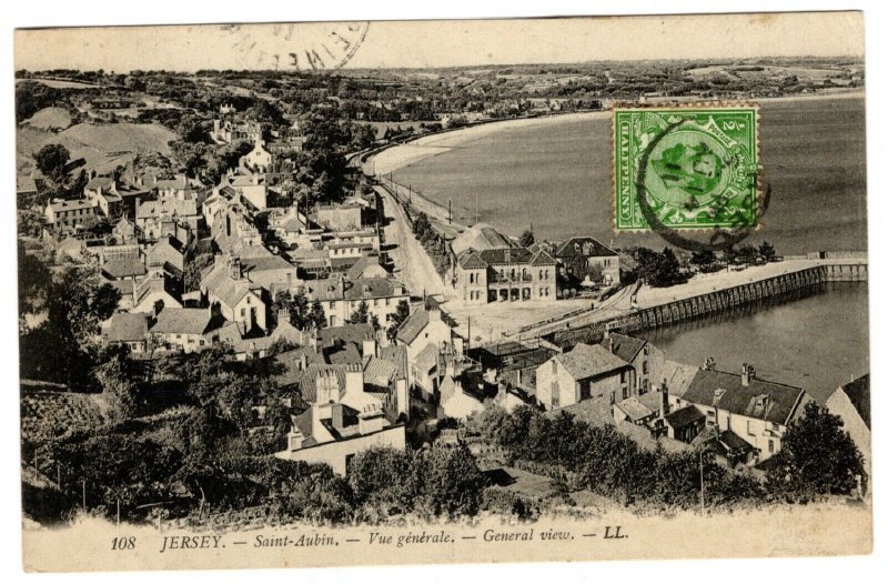 GB Channel Is JERSEY Card PPC View Side Usage St Aubin 1911{samwells-covers}PE23 