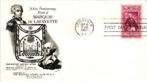 #1097 Marquis de Lafayette – Fleetwood Cachet  