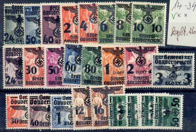 German WWII GGov O/P Set MNH g6609