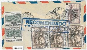 COLOMBIA - POSTAL HISTORY  -  REGISTERED  AIRMAIL COVER to ITALY - 1956