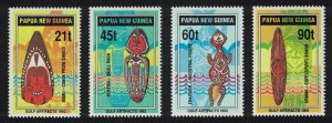 Papua NG Shields Art Gulf Artefacts 4v SG#667-670 MI#655-658 SC#786-789