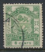 North Borneo  SG 43 blue green  Used  / FU    please see scans & details