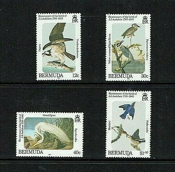 Bermuda:1983, Birth Bicentenary John Audubon, Bird Artist, MNH set