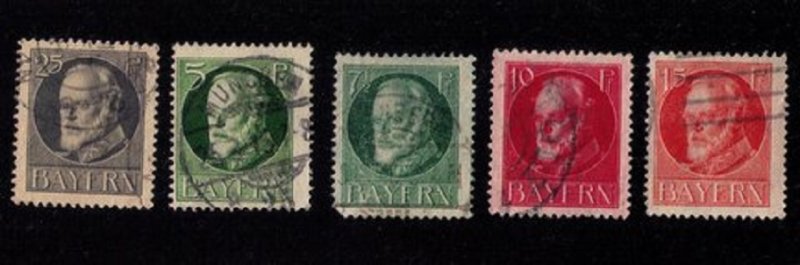 BAVARIA-Bayern-Scott #96-103 INCOMPLETE SET USED Early German States F-V