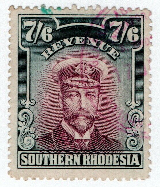 (I.B) Southern Rhodesia Revenue : Duty Stamp 7/6d