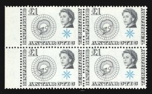 MOMEN: BRITISH ANTARCTIC SG #15 1963-9 BLOCK MINT OG NH £192+ LOT #67249