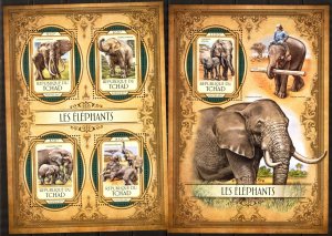 Chad 2017 Elephants sheet + S/S MNH