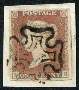 1841 Penny Red (LB) Plate 19 Fine Four Margins