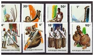 RWANDA 1973 Musical instruments complete set MNH