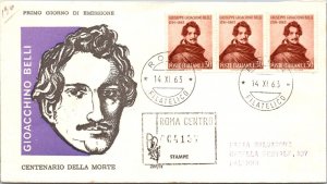 Italy 1963 FDC - Registered Mail / Gioacchino Belli - Rome - J8669