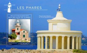 Guinea - 2019 Lighthouses on Stamps - Stamp Souvenir Sheet - GU190221b