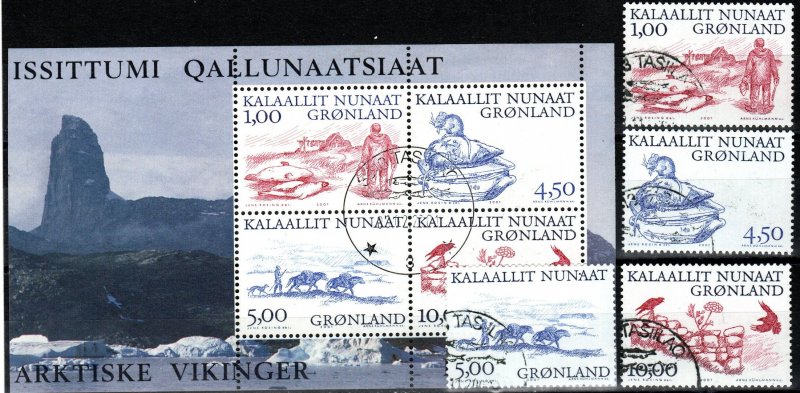 Greenland #380-83, 383a  F-VF Used CV $16.50 (X5295L)