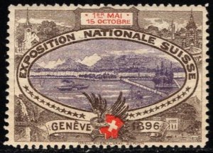 1896 Switzerland Poster Stamp National Exposition Geneva May 1-October 15