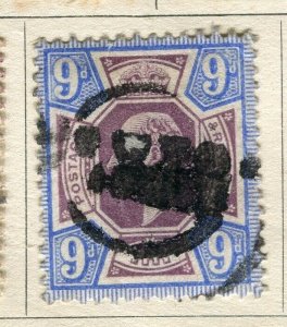 BRITAIN; 1902 early Ed VII issue fine used 9d. value