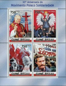 Polish Solidarity Movement Stamp Pope John Paul II Lech Walesa S/S MNH #4875-487