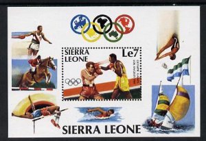 SIERRA LEONE - 1984 - LA Olympics, Boxing - Perf Min Sheet - Mint Never Hinged