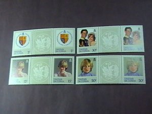 TRISTAN da CUNHA # 310-313-MINT/NH-COMPLETE SET OF CROSS GUTTER PAIRS--1982