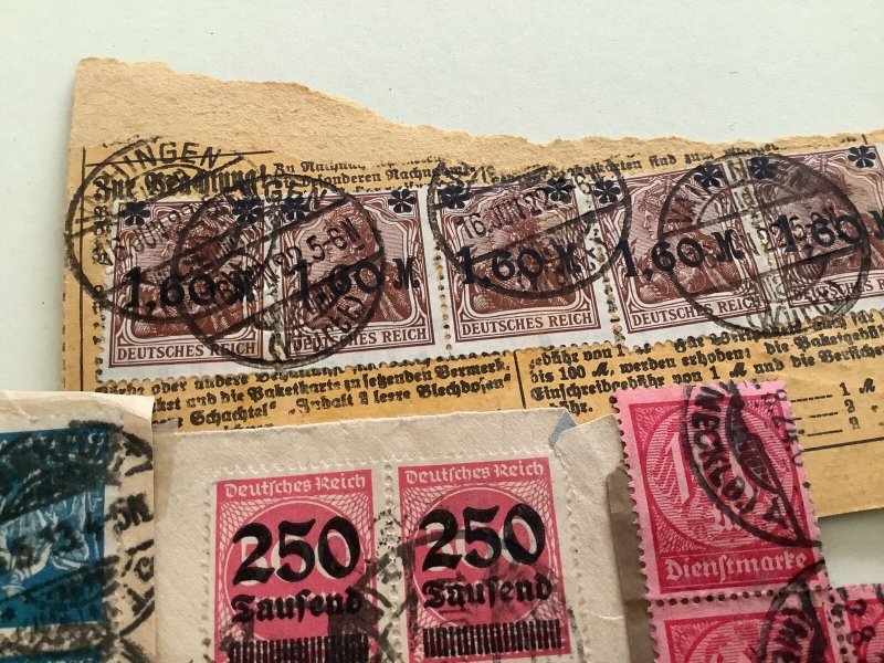 Germany old stamps on paper Ref 50055 