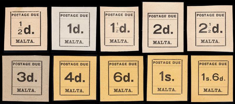 Malta Scott J1-J10 (1925) Mint LH VF Complete Set, CV $70.40