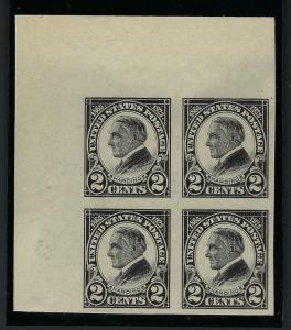 *611, UPPER LEFT CORNER BLOCK, EXTRA FINE, NEVER HINGED