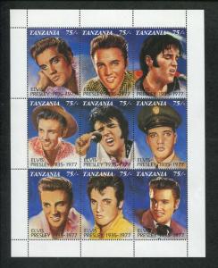 Tanzania Commemorative Souvenir Stamp Sheet - Elvis Presley