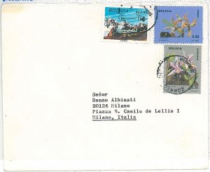 27351 - BOLIVIA - POSTAL HISTORY : COVER to ITALY 1974 - FLOWERS \ ORCHIDS