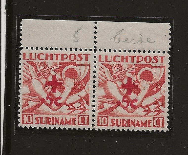 Suriname 1942 Red Cross both types   MNH