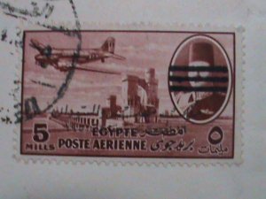 EGYPT  1953 SC#335,C69 70 YEARS OLD AIRMAIL COVER-MOSQUE OF SULTAN HASSANN VF