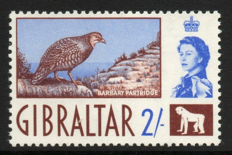 GIBRALTAR SG170 1960 2/= CHOCOLATE & BLUE MTD MINT 