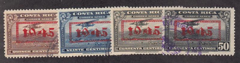Costa Rica - 1945 - SC C106-07,C109-10 - Used/H - C109 - H