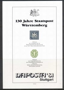 Germany 1981 Naposta '81 Souvenir Sheet MUH