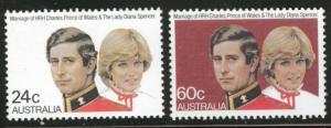 AUSTRALIA Scott 804-805 MNH** 1981 Charles and Diana set