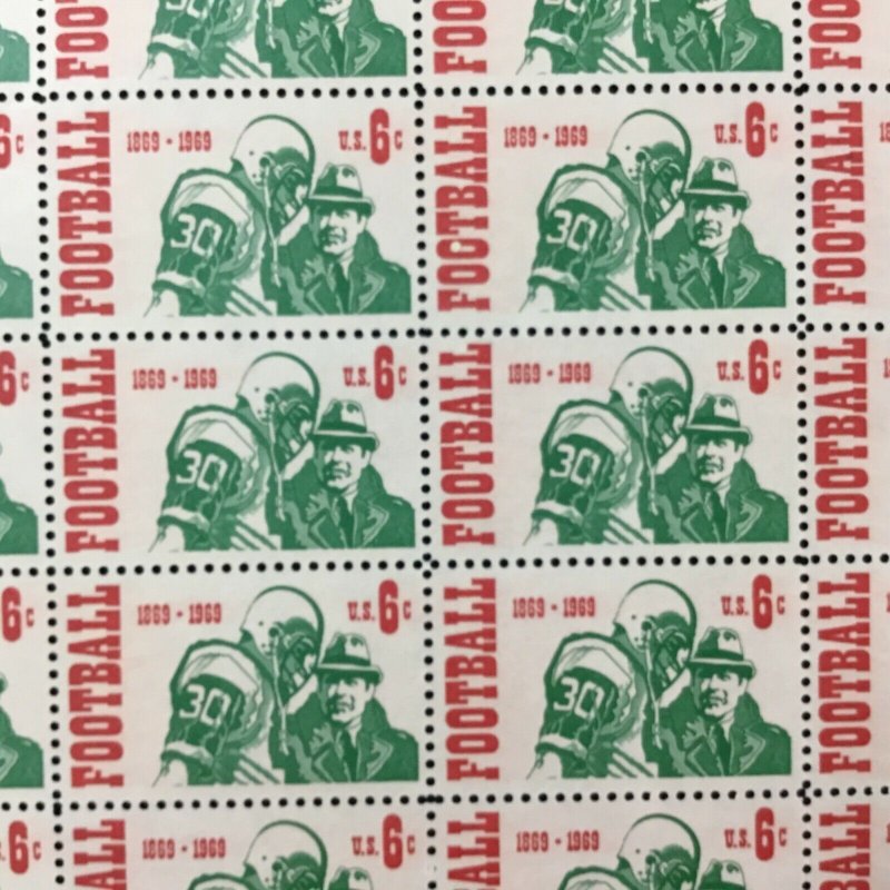 1382    College Football 100th Anniversary  MNH 6 c Sheet of 50  FV $3.00  1969 