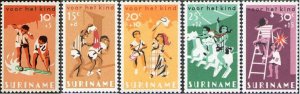 Suriname 1966 MNH Stamps Scott B127-131 Children's Activities Games