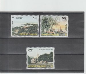 French Polynesia  Scott#  433-435  MNH  (1986 Old Tahiti)