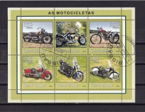 LI07 Guinea-Bissau 2001 Motorcyles used souvenir sheet