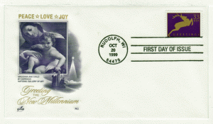 USA First Day Cover # 3358 - Christmas Greetings 1999 - Art Craft - RG