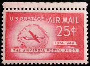 1949 25c Stratocruiser, Universal Postal Union Scott C44 Mint F/VF NH