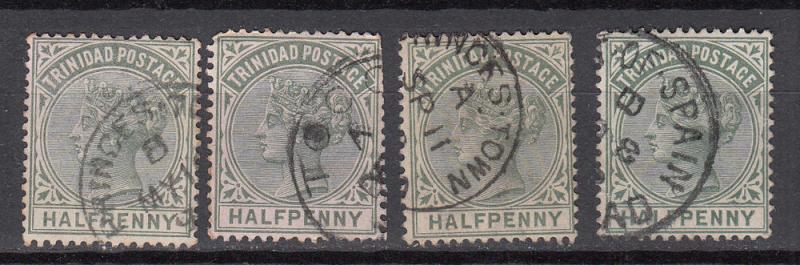 Trinidad - 1883 QV 1/2p cancel stamp lot (9468)