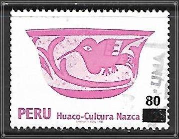 Peru #715 Nazca Bowl Surcharged Used