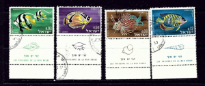 Israel 231-34 Used 1962 Fish set with tabs