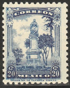 MEXICO 691, 20¢, LA CORREGIDORA MONUMENT. MINT, NH. VF.