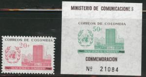 Colombia Scott 724-725, MNH** 1960 UN set